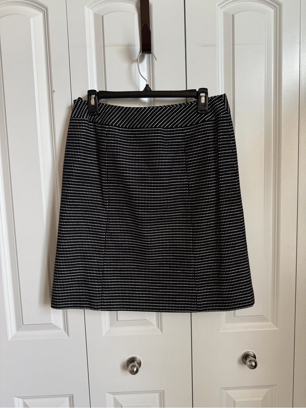 Talbots Black and White Mini Polka Dot A-Line Skirt
